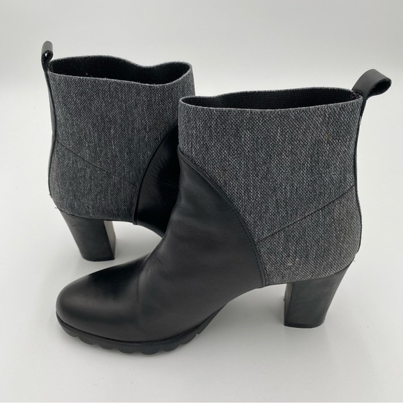 The Flexx Comfort Pull On‎ High Heeled Ankle Boots Booties Black Gray Size 6.5 - Picture 9 of 11